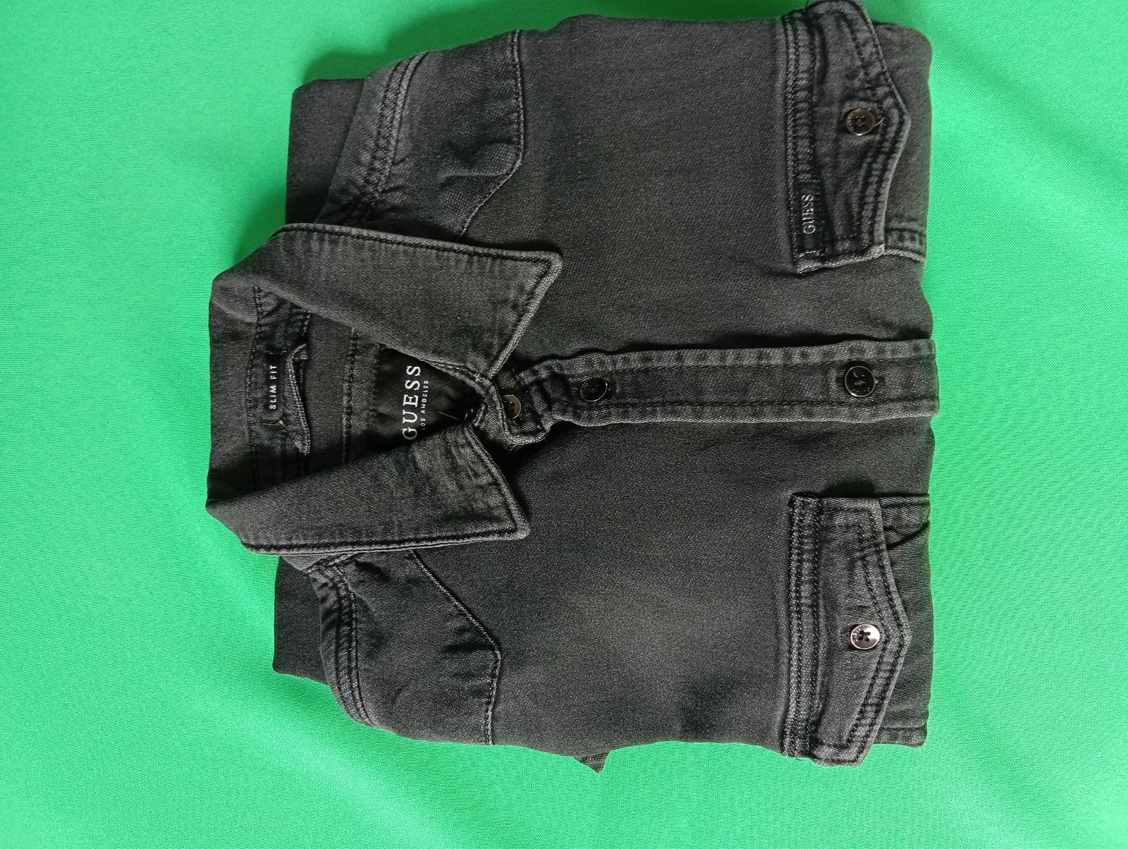 Chemise en Jean GUESS Noir Délavé Slim Fit - Taille XS